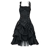 YEBIRAL Damen Übergroßes Gothic Kleid Rockabilly...