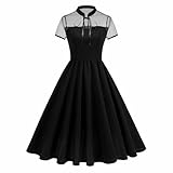 OMEWEE Cocktailkleid Damen Elegant Knielang...