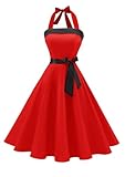Timormode Damen Vintage Cocktailkleid Knielang...