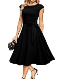 DRESSTELLS Cocktailkleid Damen Schwarz Elegant...