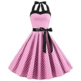 IMEKIS Damen Vintage Cocktailkleid ?rmellos...