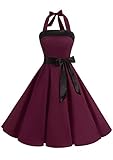 Timormode Damen Vintage Cocktailkleid Knielang...