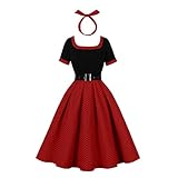 OMEWEE Damen 50er Jahre Kleider Polka Dots 1950er...