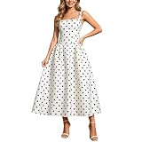 Caxndycing Rockabilly Kleid Damen Polka Dots 50er...