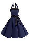 Timormode Damen Vintage Cocktailkleid Knielang...