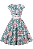AXOE Damen Rockabilly Kleider 50er Jahre Baumwolle...
