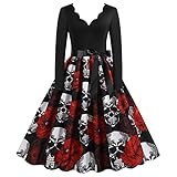 50er Rockabilly Petticoat Kleid Damen Gothic...