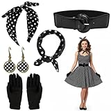 Qnvyw 6 Stück Rockabilly Accessoires Damen, 50er...