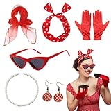 CHUANFU 8 Stück Rockabilly Accessoires Damen,...