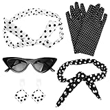5 Stück Rockabilly Accessoires 50er Jahre Set,...