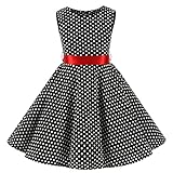LSHEL Mädchen Vintage Kleider 1950er Hepburn Stil...