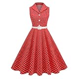 EFOGEP Damen Vintage 1950s Rockabilly Swing Kleid...