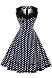 AXOE Damen Polka Dots 60er Jahre Kleid Rockabilly...