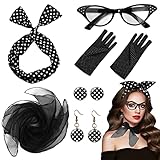 6 Stücke Rockabilly Accessoires Damen, 50er Jahre...