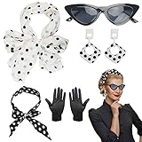LOPOTIN 5TLG Rockabilly Accessoires Damen 50er...