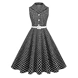 EFOGEP Damen Vintage 1950s Rockabilly Swing Kleid...